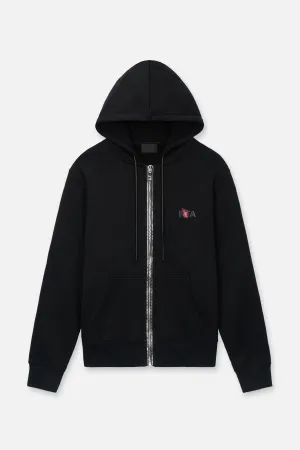 FLOYD ZIP UP HOODIE | BLACK FINGERPRINT LOGO