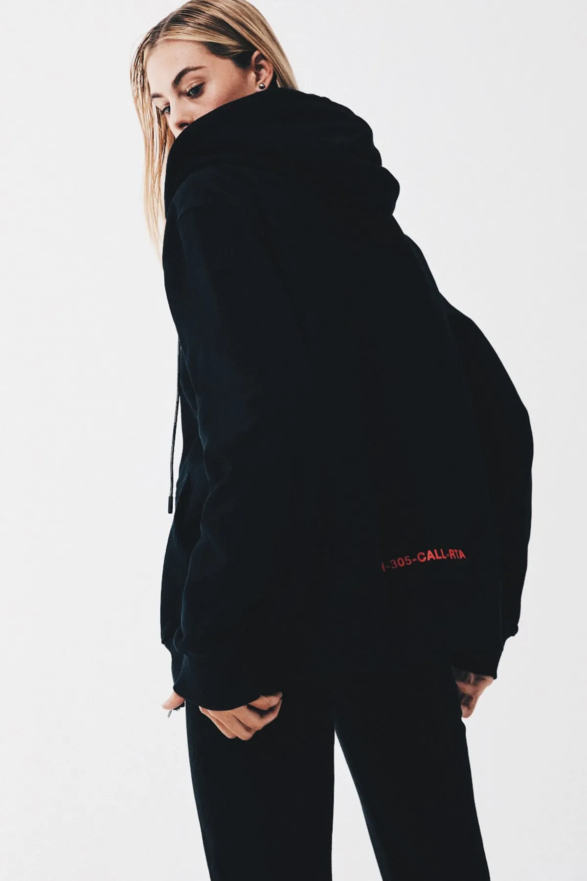 FLOYD ZIP UP HOODIE | BLACK FINGERPRINT LOGO