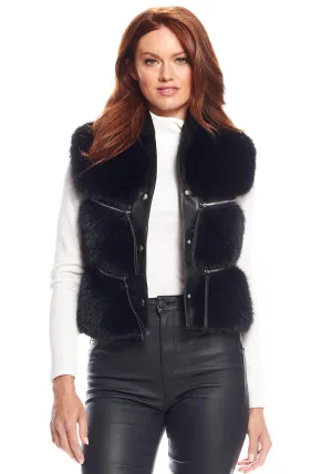Fox Faux Fur La Moda Vest - Black