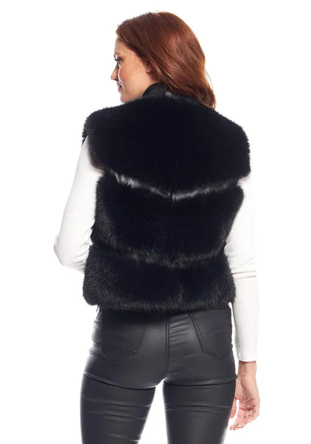 Fox Faux Fur La Moda Vest - Black