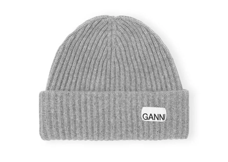 GANNI - Paloma Melange Structured Rib Beanie
