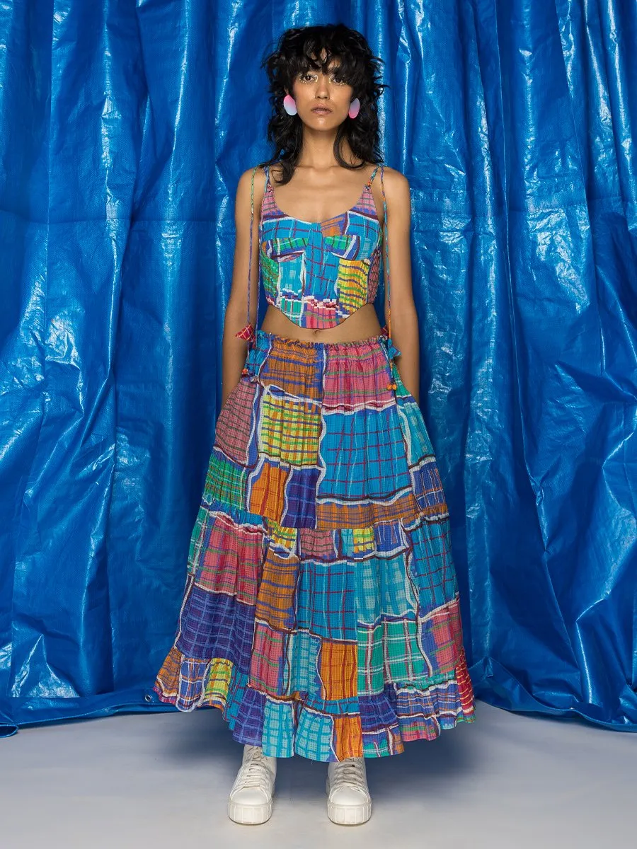 Gingham Flared Skirt