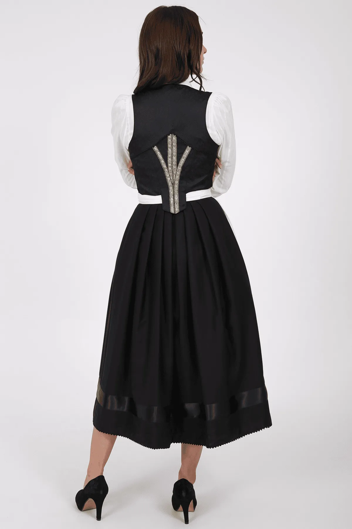 Hofen Schwaben Tracht  Beautiful 3  pc Traditional  Festive Krueger  Collection Dirndl with 85 cm/ 33.5" long skirt with 2 aprons