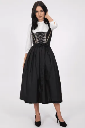Hofen Schwaben Tracht  Beautiful 3  pc Traditional  Festive Krueger  Collection Dirndl with 85 cm/ 33.5" long skirt with 2 aprons