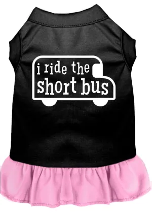 I Ride The Short Bus Screen Print Dress Black With Light Pink Xxxl