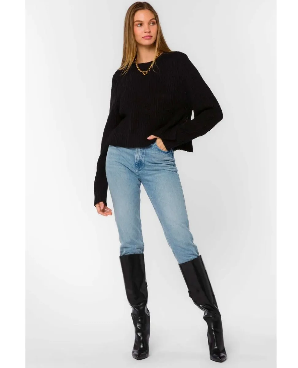 Korina Black Crew Sweater