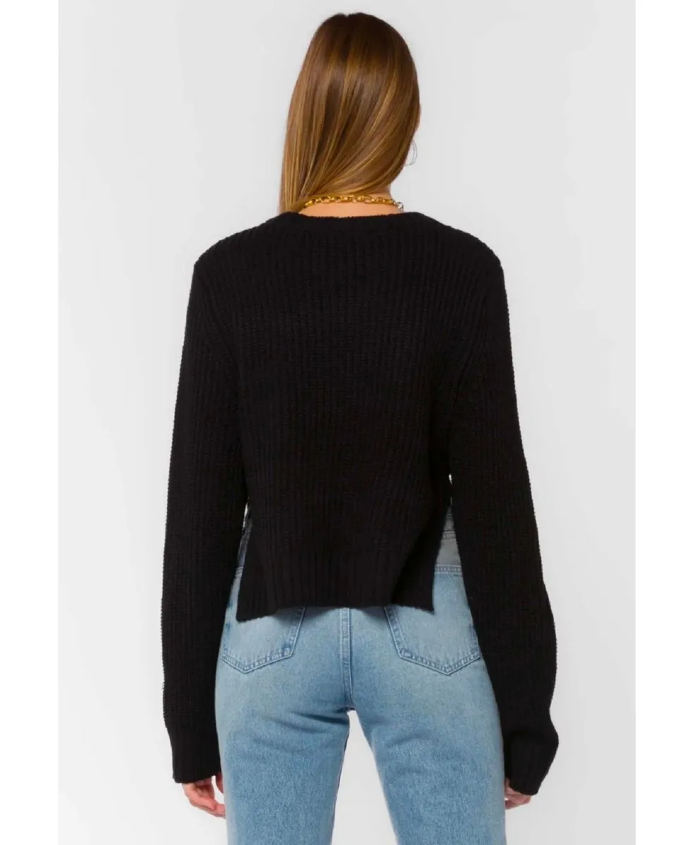 Korina Black Crew Sweater