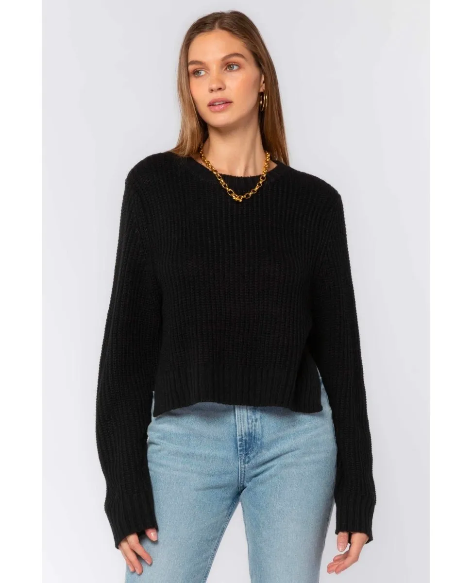 Korina Black Crew Sweater
