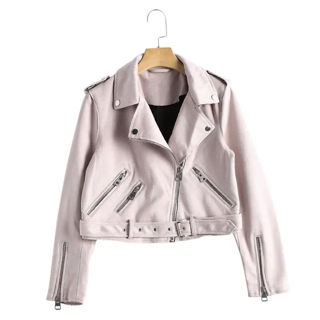 Leather Jackets New Autumn Faux Suede Womens Motorcycle