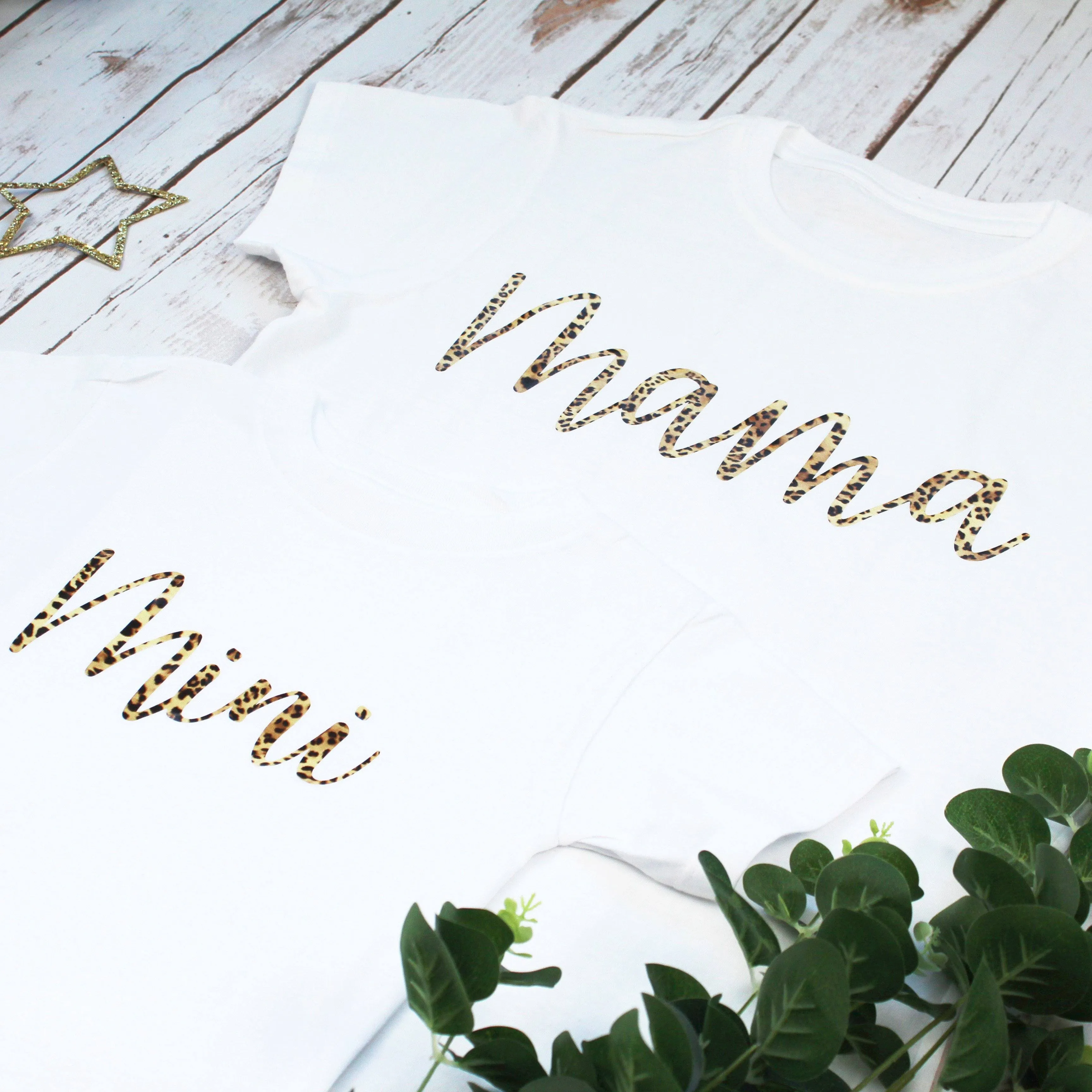 Leopard Print Mama and Mini T Shirt Set