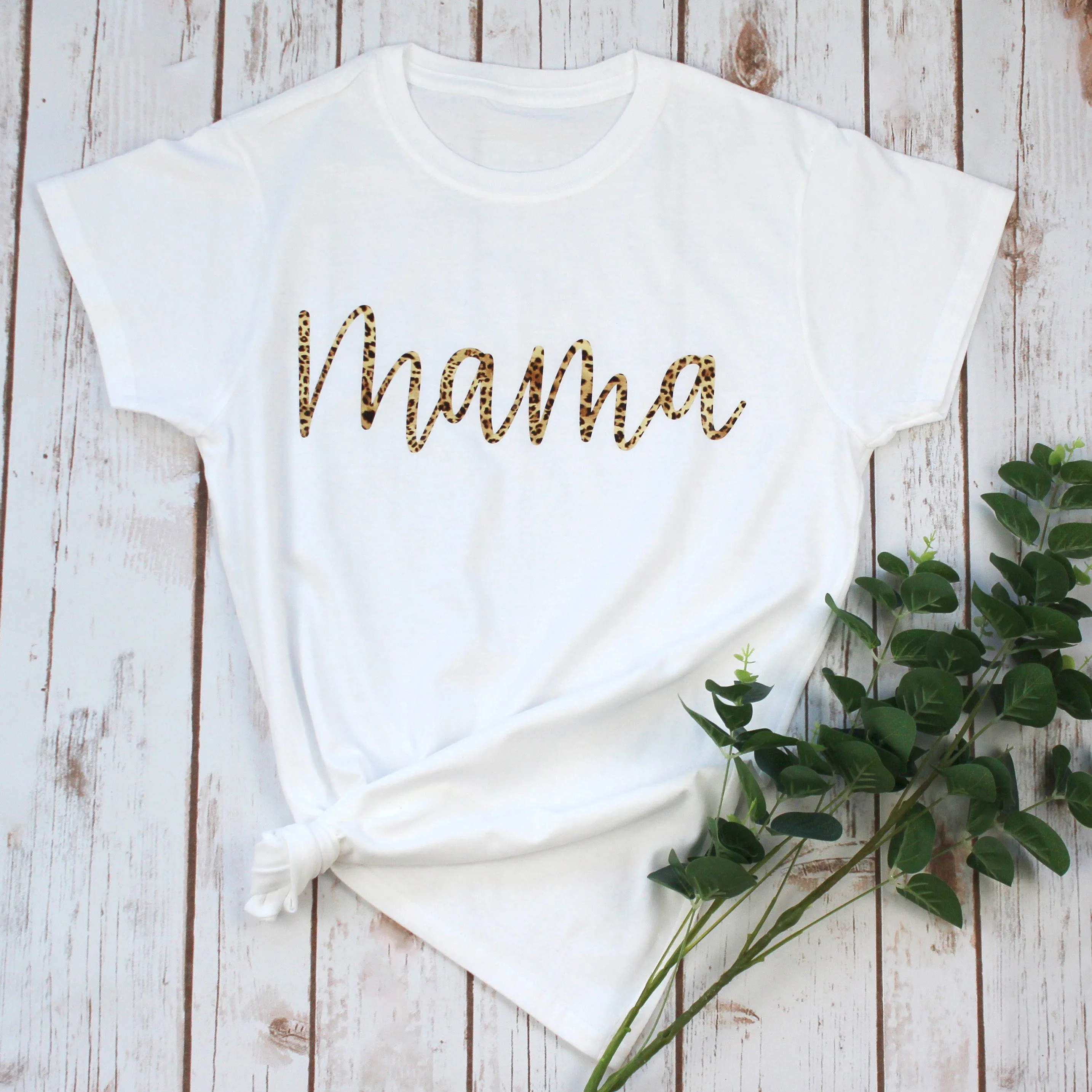 Leopard Print Mama and Mini T Shirt Set