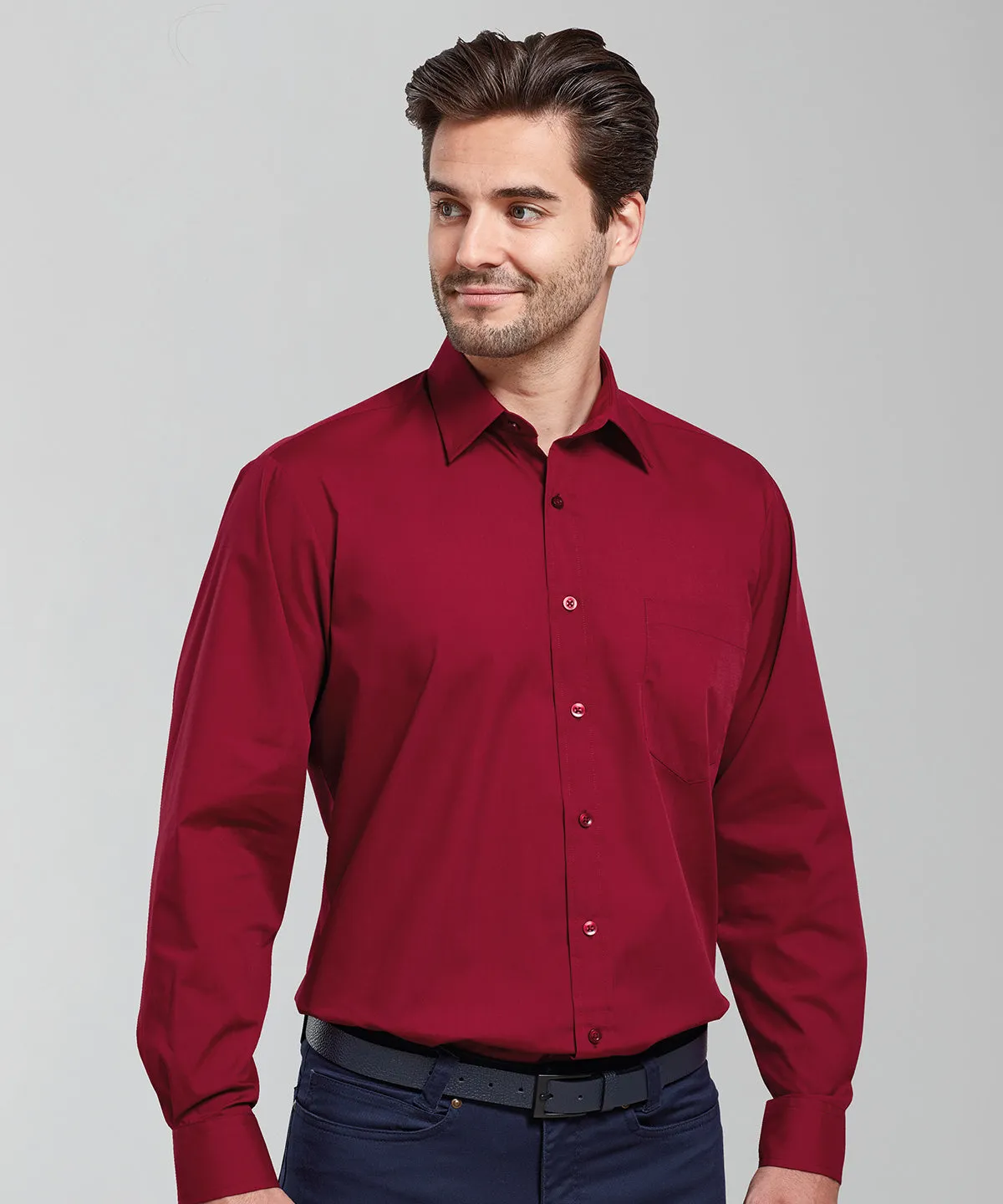 Long sleeve poplin shirt | Purple*