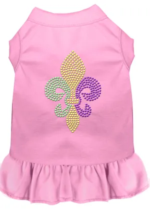 Mardi Gras Fleur De Lis Rhinestone Dress Light Pink Xxxl
