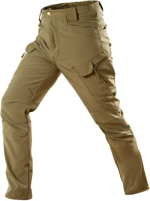 Mens Cargo Pants Loose Waist Relaxed Fit Outdoor Elastic Bottom Pants Sports Multiple Pockets Joggers