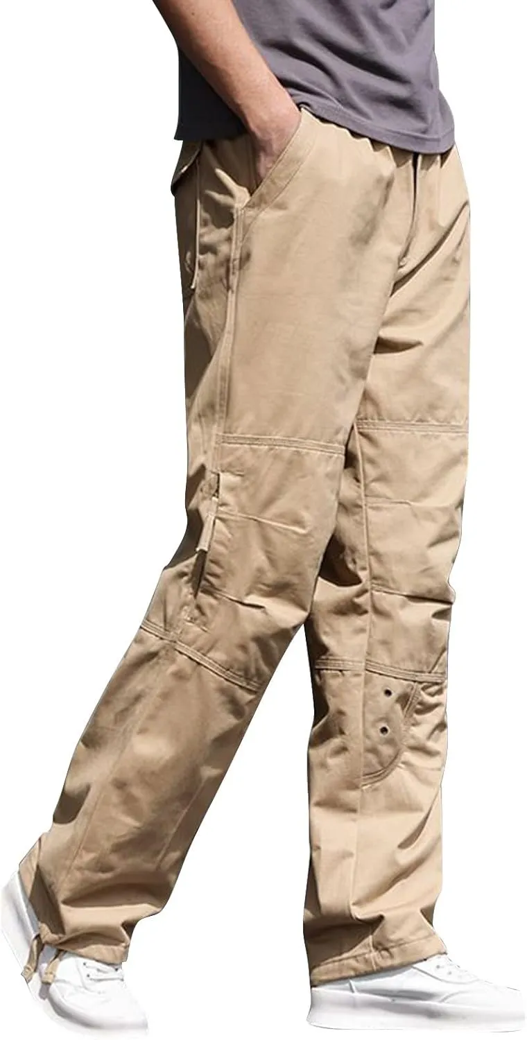 Mens Pants Cargo Joggers Lightweight Cargo Sweatpants Stretch Waistband Workout Joggers Outdoor Athletic Hiking Pants