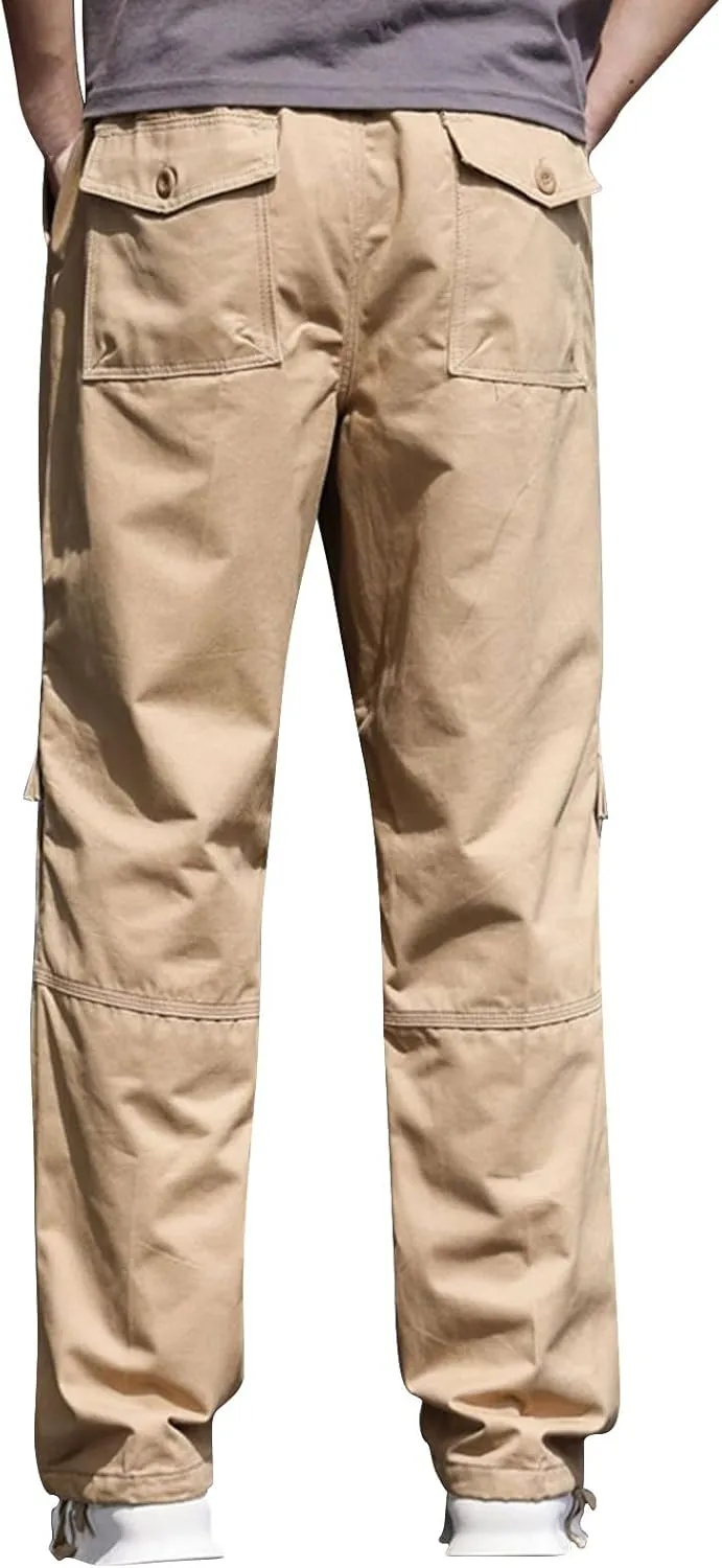 Mens Pants Cargo Joggers Lightweight Cargo Sweatpants Stretch Waistband Workout Joggers Outdoor Athletic Hiking Pants