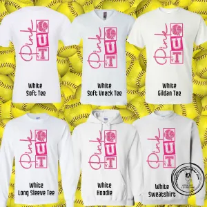 MSHS Softball- Maverick Softball Pink Out Squares White Gear