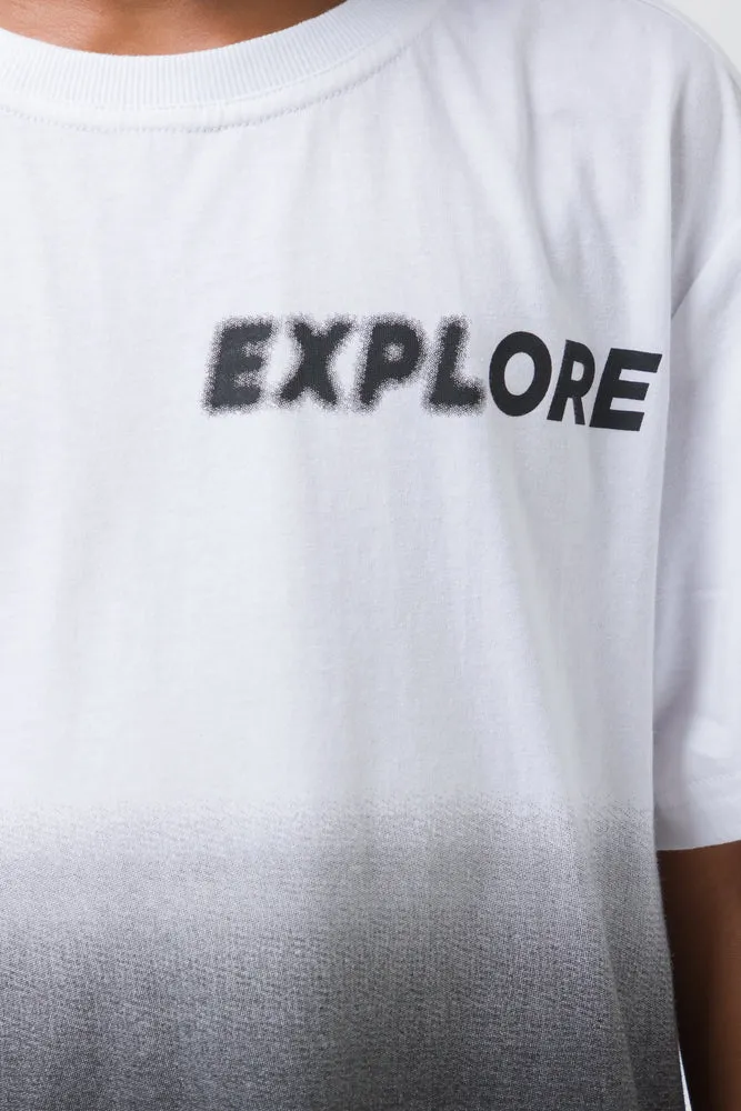 Ombre Short Sleeve T-Shirt Black