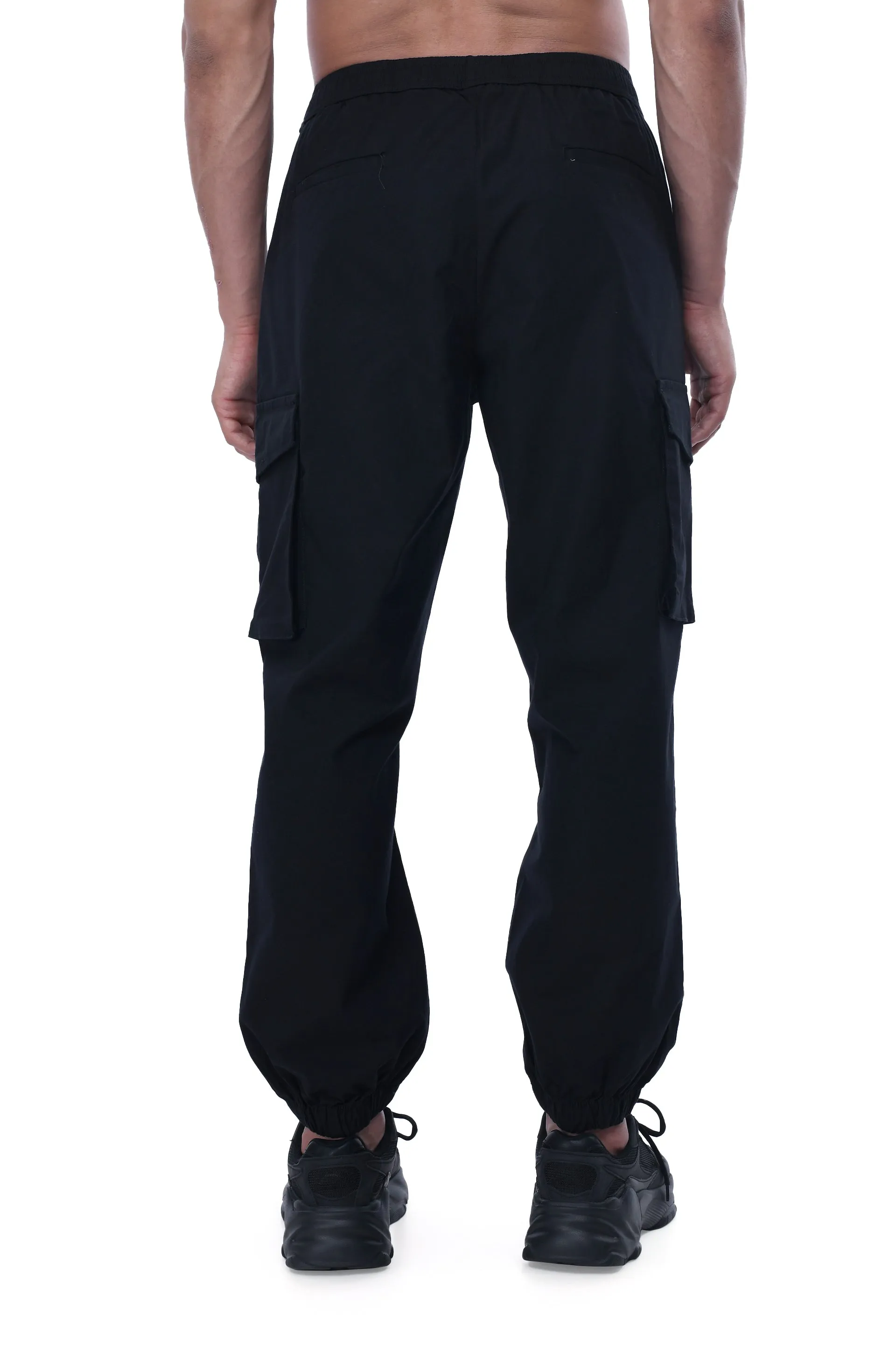 RELAXED LIGHT COTTON JOGGERS IN BLACK