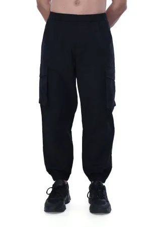 RELAXED LIGHT COTTON JOGGERS IN BLACK