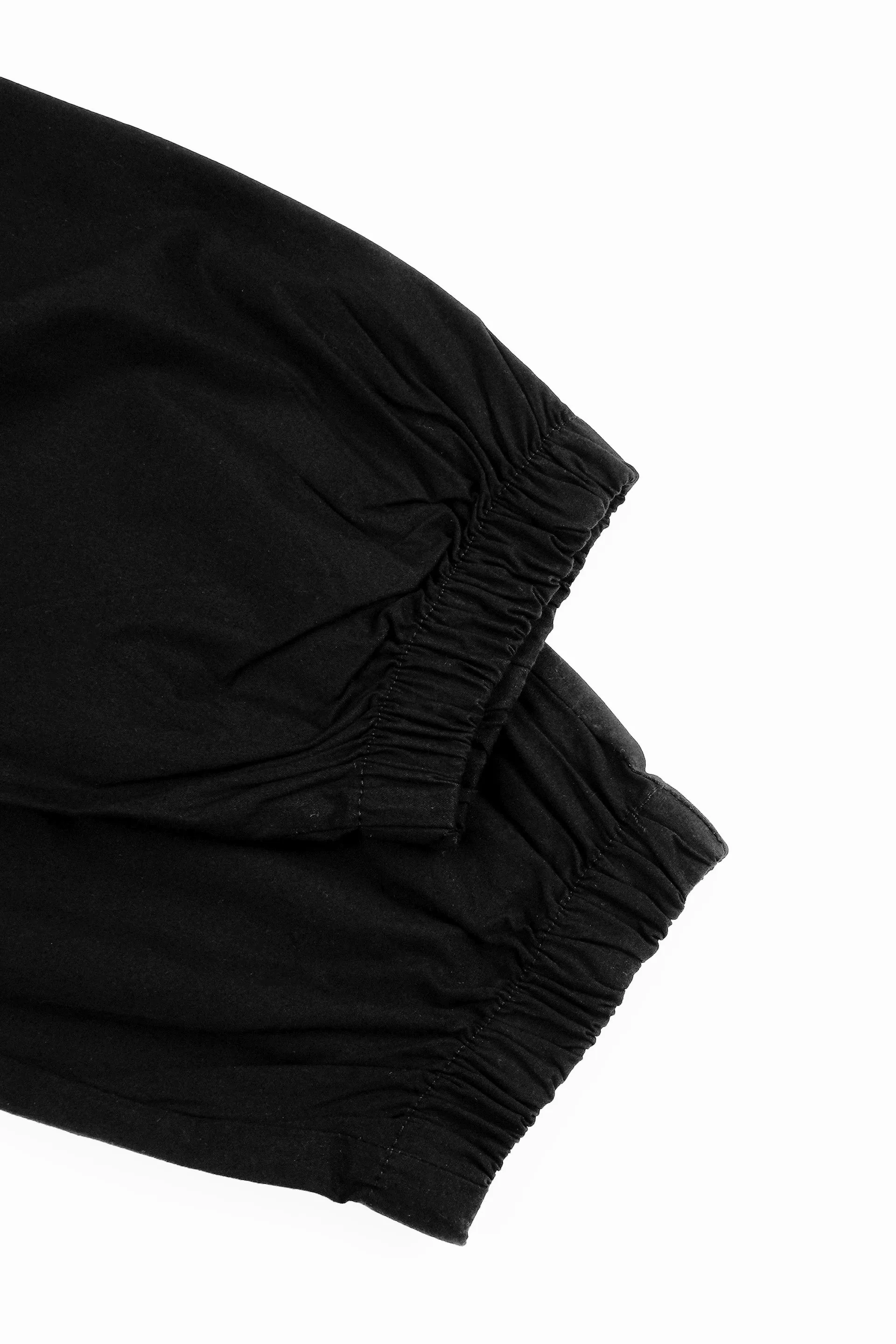 RELAXED LIGHT COTTON JOGGERS IN BLACK