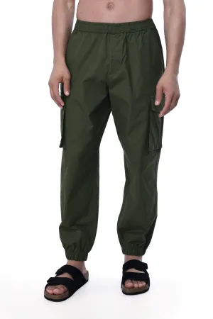RELAXED LIGHT COTTON JOGGERS IN GREEN