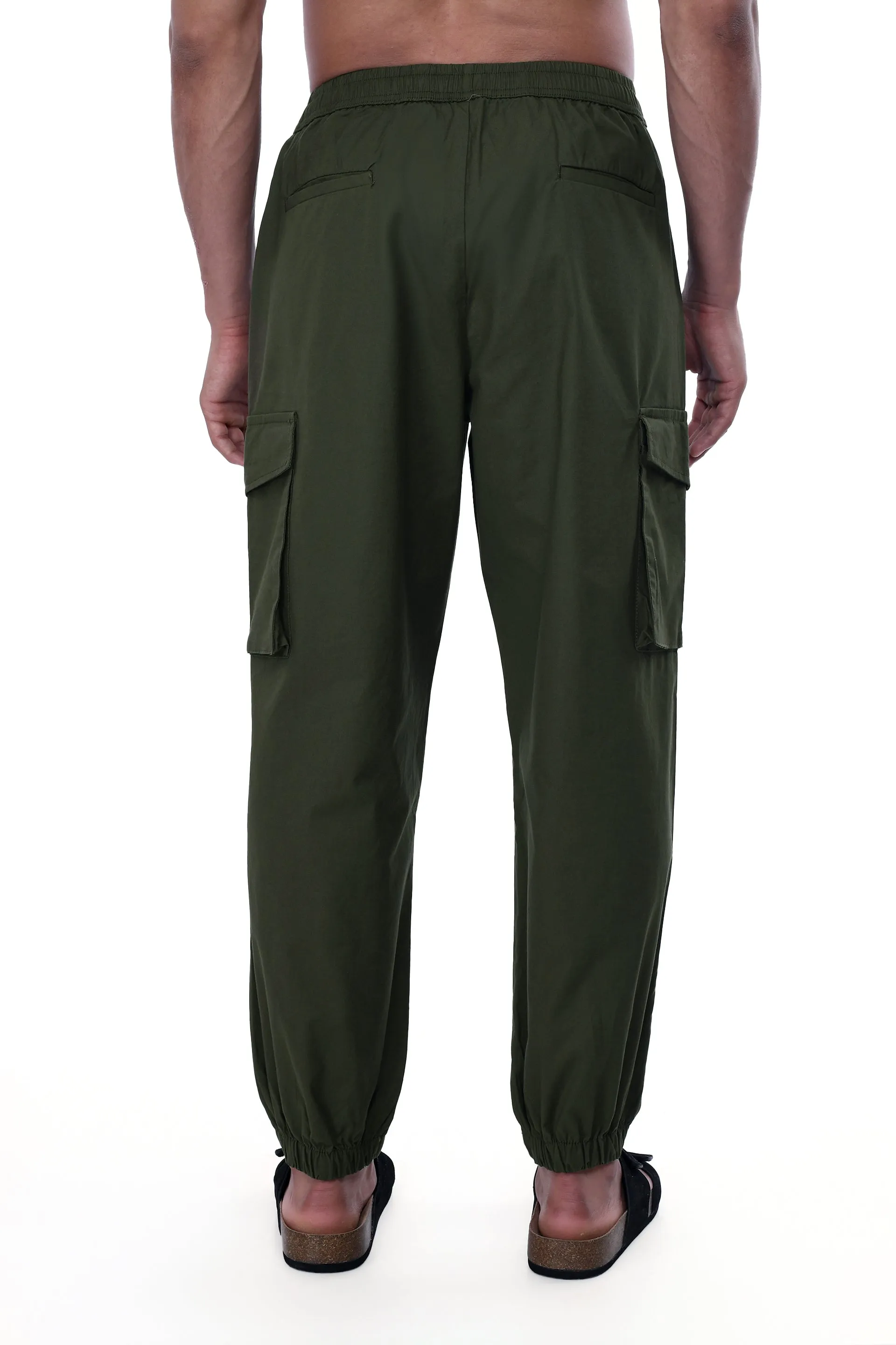 RELAXED LIGHT COTTON JOGGERS IN GREEN