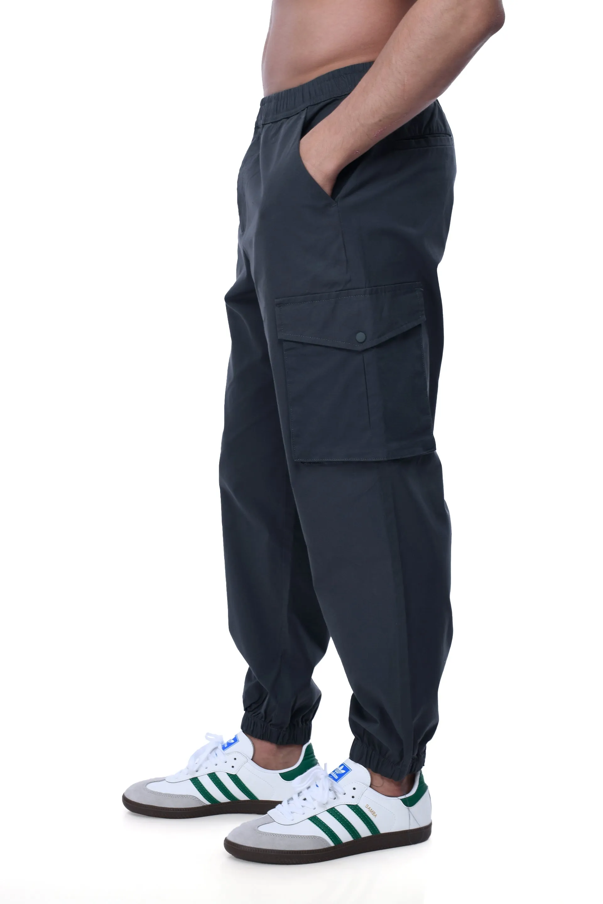 RELAXED LIGHT COTTON JOGGERS IN GREY