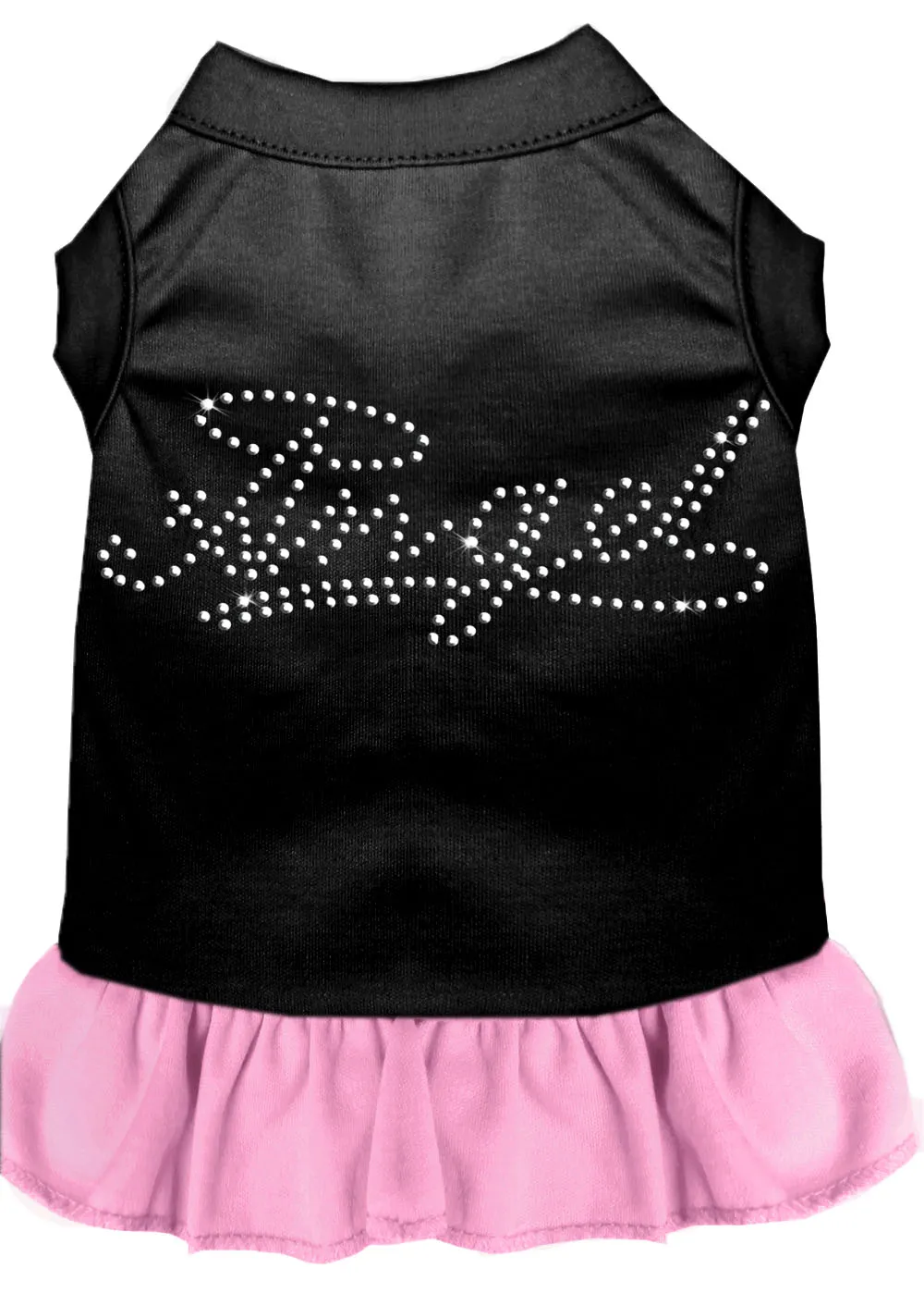 Rhinestone Angel Dress Black With Light Pink Xxl