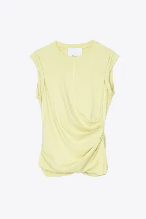 Rolled Sleeve Draped Jersey Tank