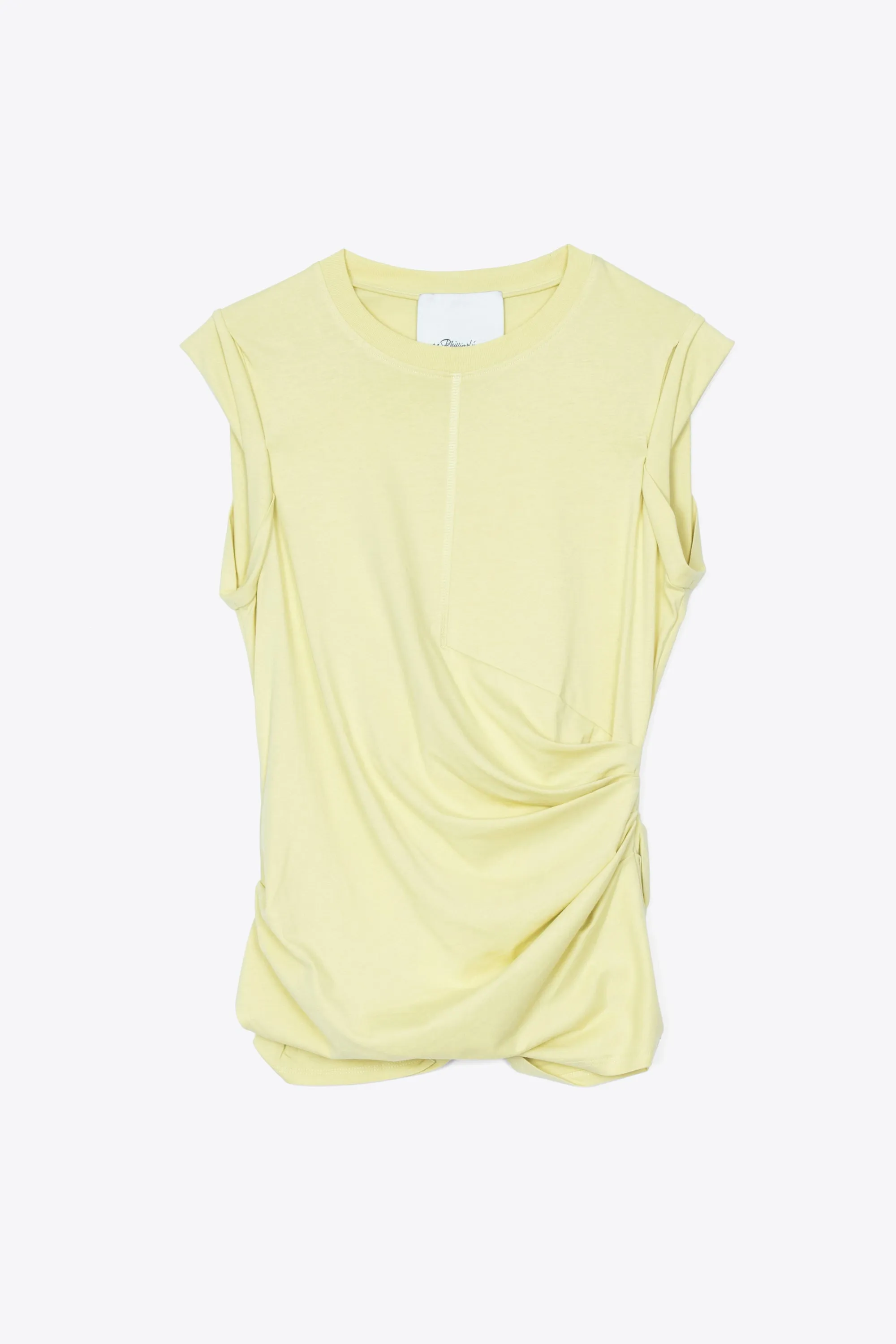 Rolled Sleeve Draped Jersey Tank