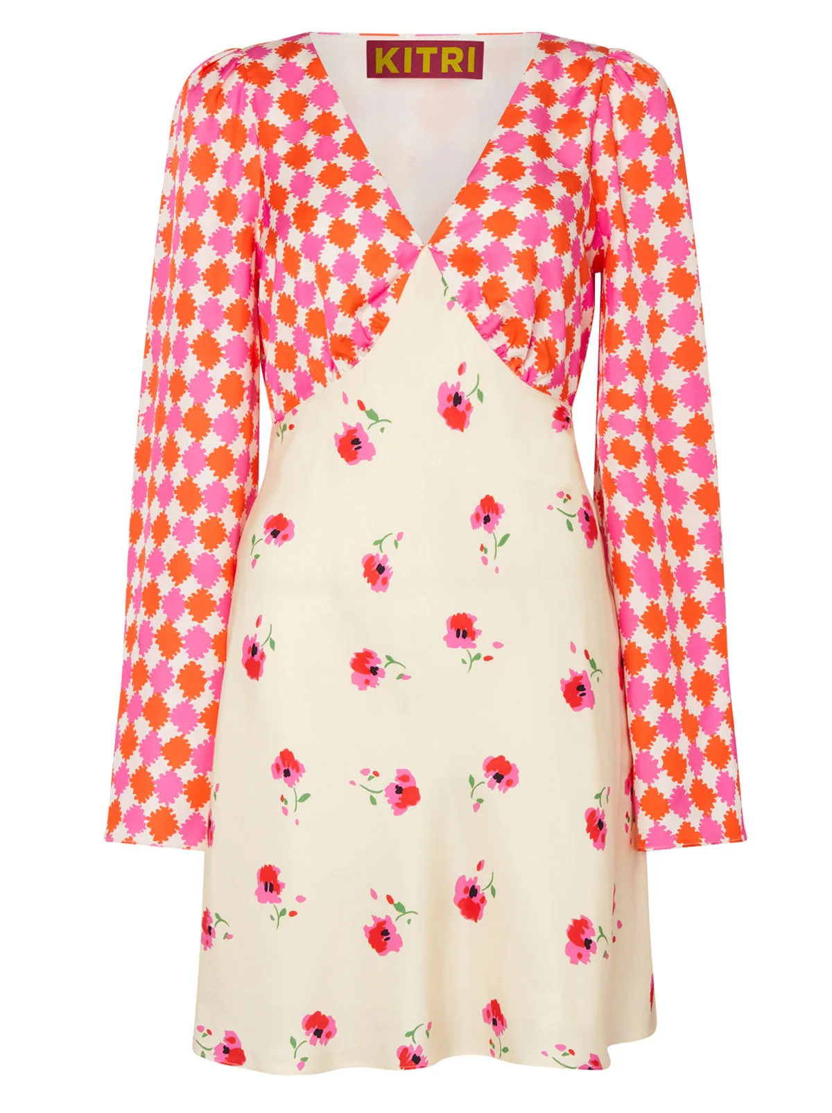 Rosalie Mixed Print Mini Dress