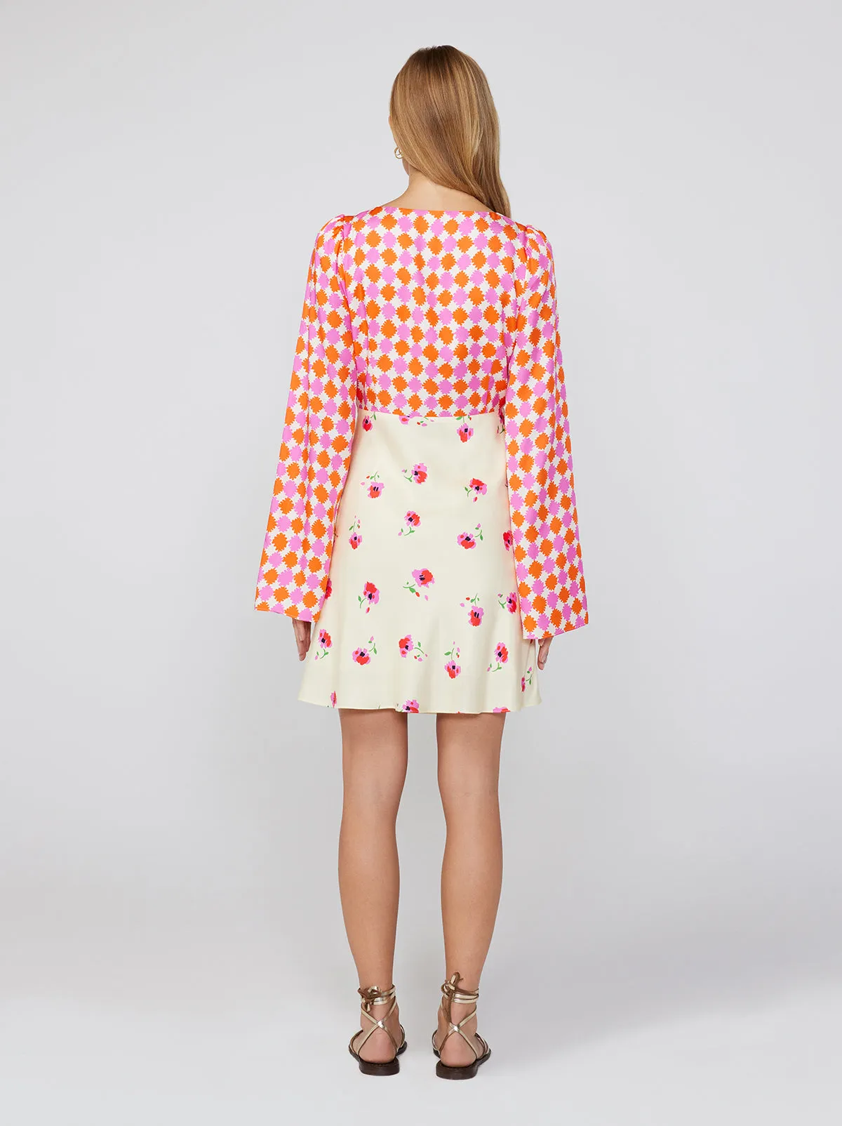 Rosalie Mixed Print Mini Dress
