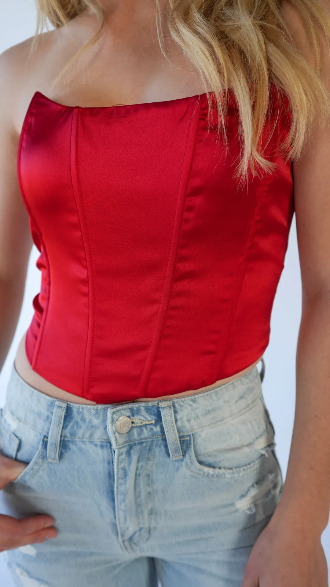 Satin Bustier Top