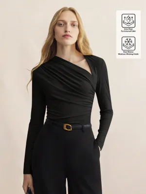 SHEIN BIZwear Coffee Brown Turtleneck Long Sleeve Fitted Comfortable T-Shirt