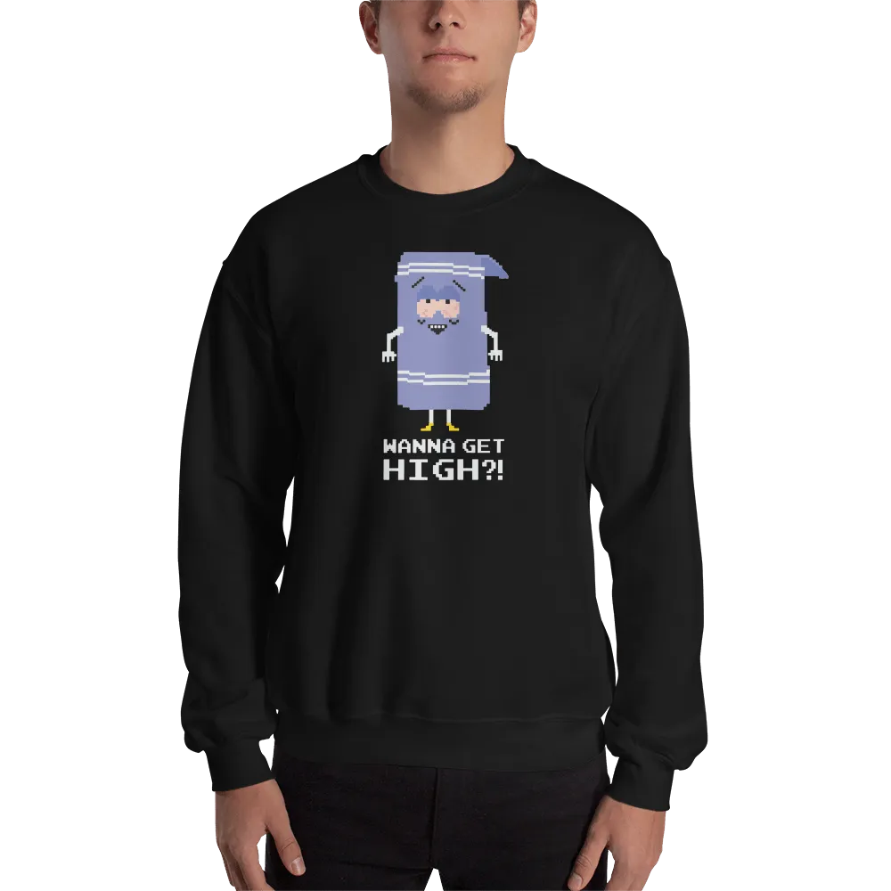 South Park Towelie Wanna Get High Fleece Crewneck Sweatshirt