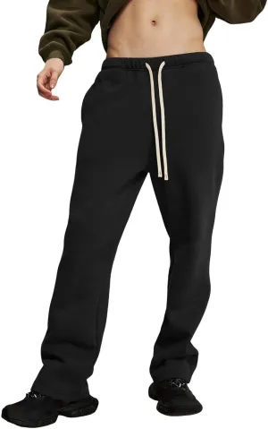 Straight Leg Sweatpants Men Plain Athletic Pants Open Bottom Casual Relaxed Fit Fall Trousers Baggy Gym Track Pants