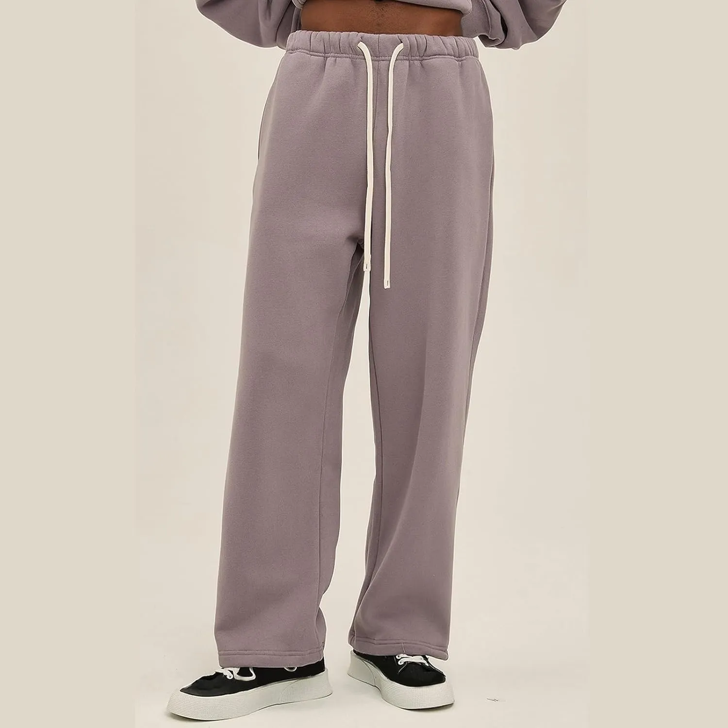 Straight Leg Sweatpants Men Plain Athletic Pants Open Bottom Casual Relaxed Fit Fall Trousers Baggy Gym Track Pants