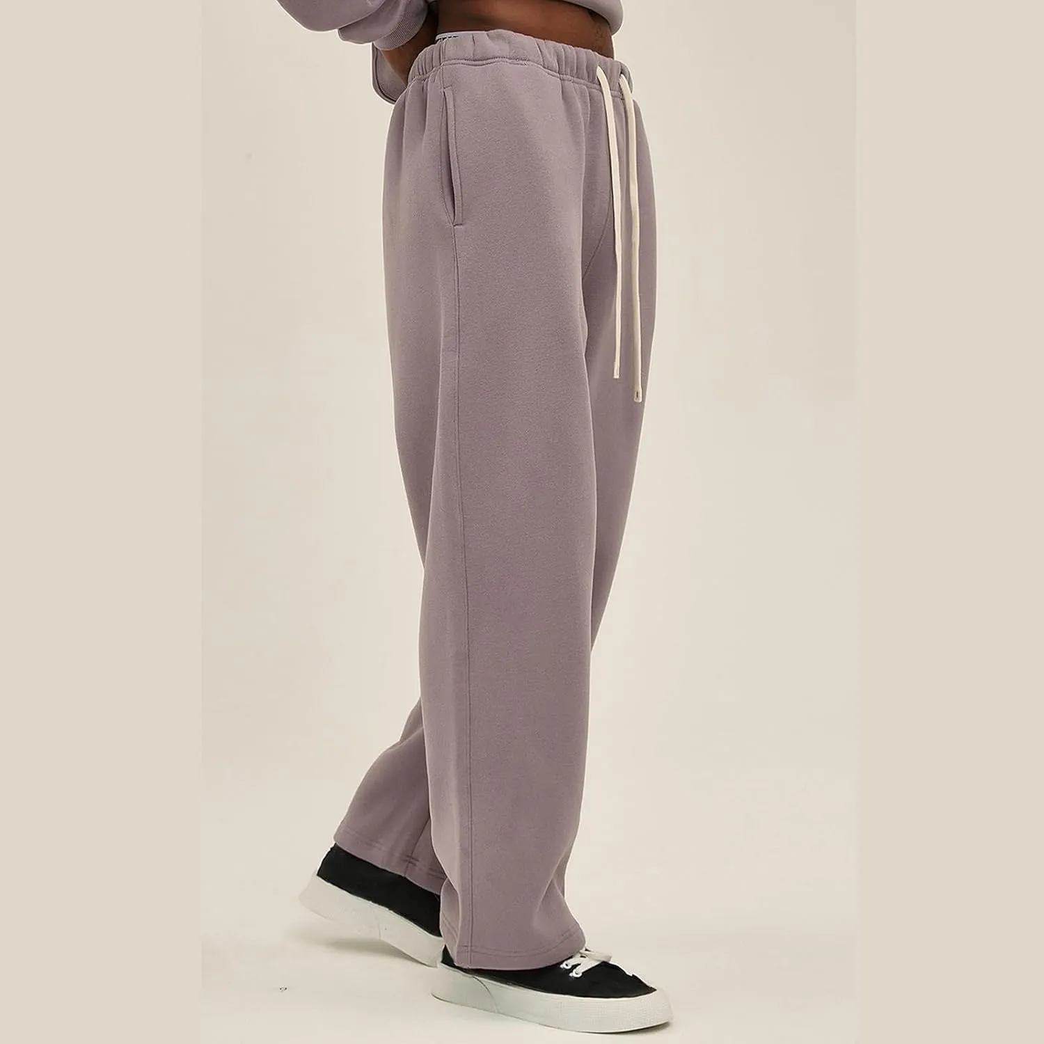 Straight Leg Sweatpants Men Plain Athletic Pants Open Bottom Casual Relaxed Fit Fall Trousers Baggy Gym Track Pants