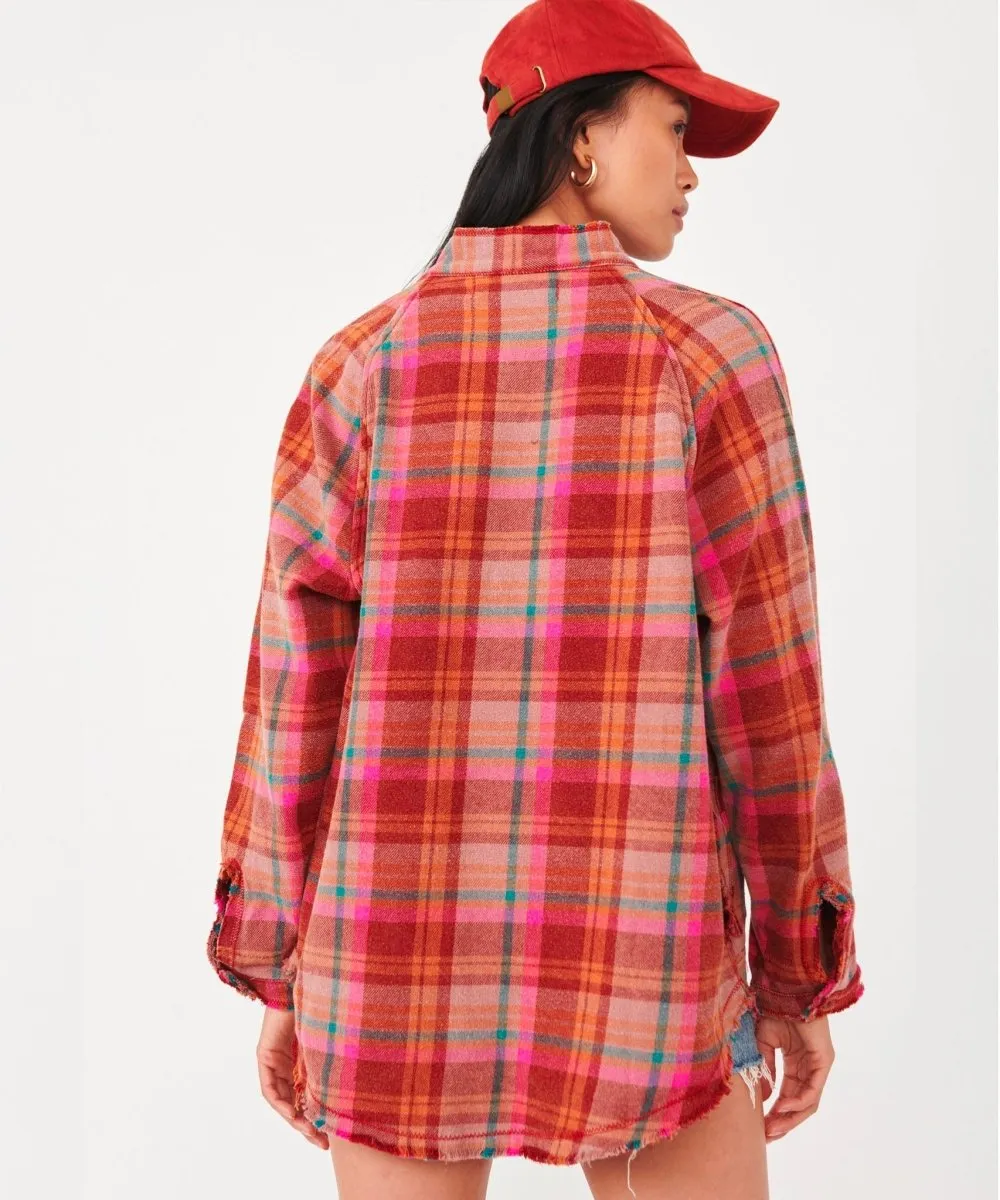 Summer Daydream Plaid Buttondown Berry