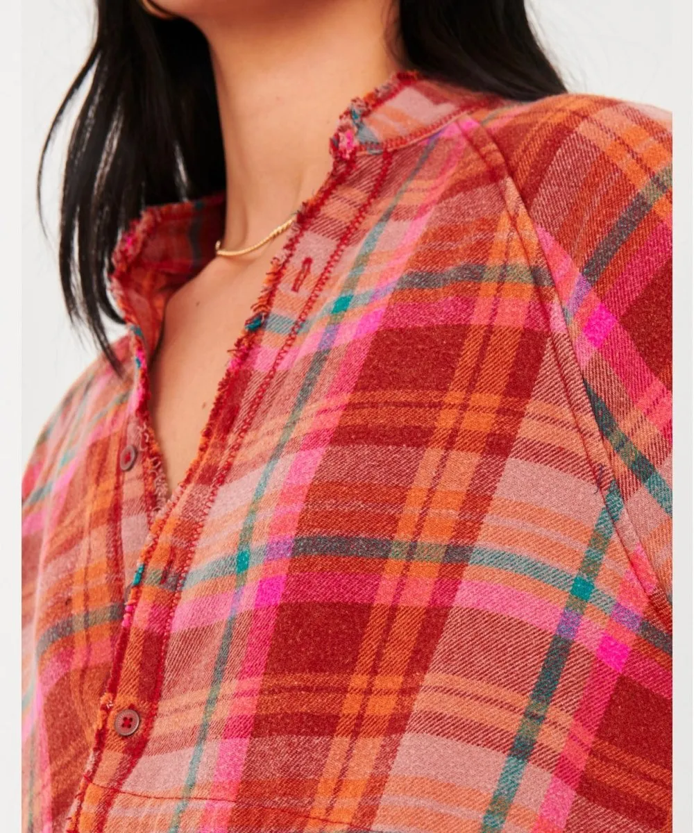 Summer Daydream Plaid Buttondown Berry