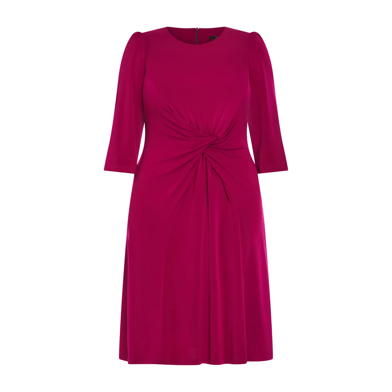 Tia Knot Waist Jersey Dress in Bordeaux Red  78700
