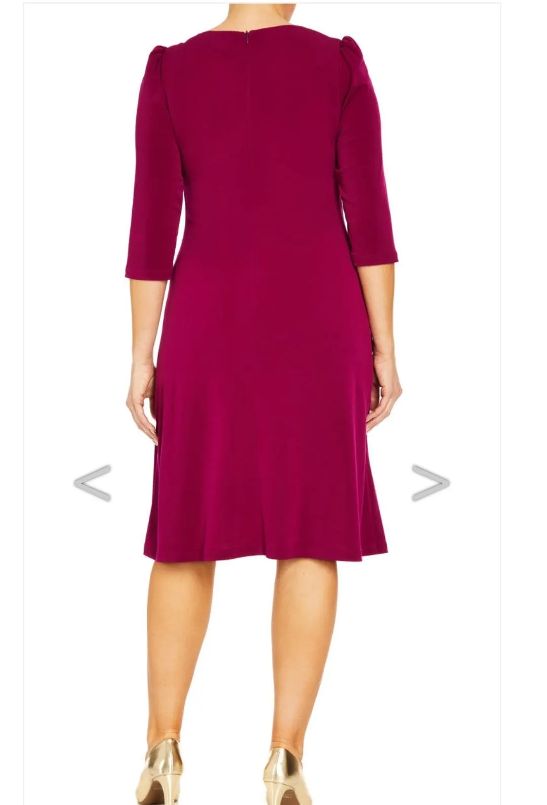 Tia Knot Waist Jersey Dress in Bordeaux Red  78700