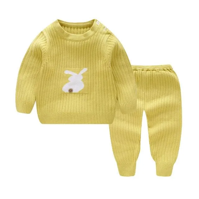 Trendy Winter Infant Boys Girls Sweaters Suit  Boutique Knitted Baby Sets Wholesale