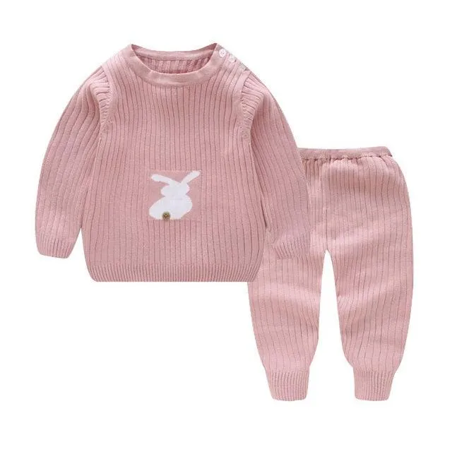 Trendy Winter Infant Boys Girls Sweaters Suit  Boutique Knitted Baby Sets Wholesale