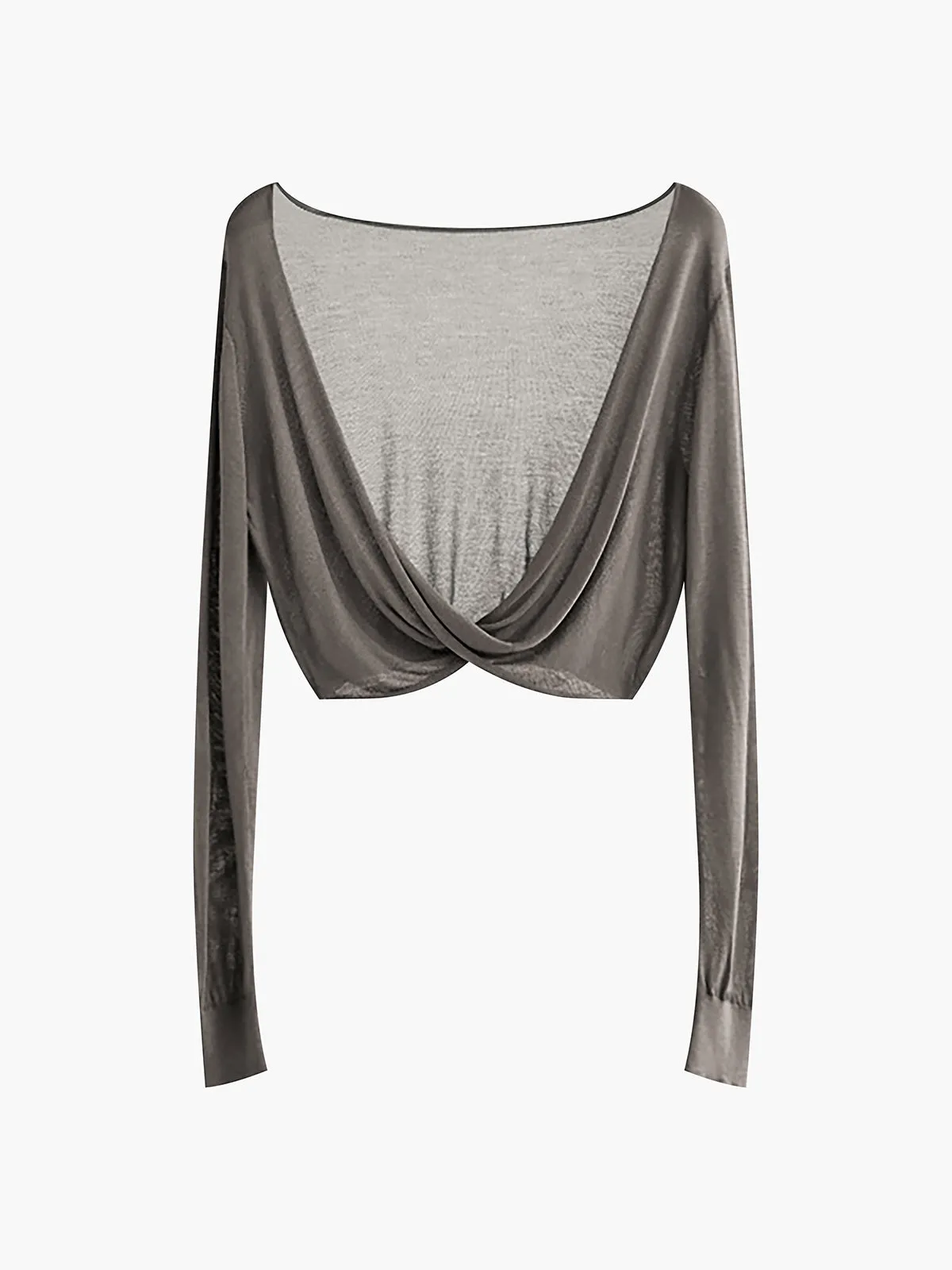Twist Cover Up Trendy Crop Knit Top
