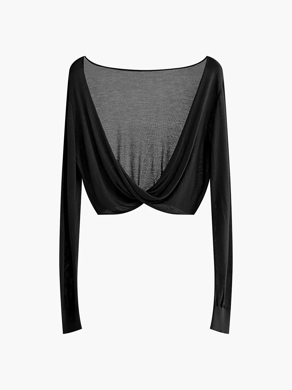 Twist Cover Up Trendy Crop Knit Top