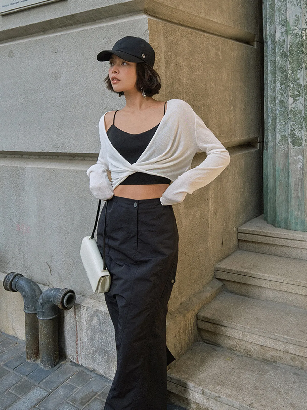 Twist Cover Up Trendy Crop Knit Top