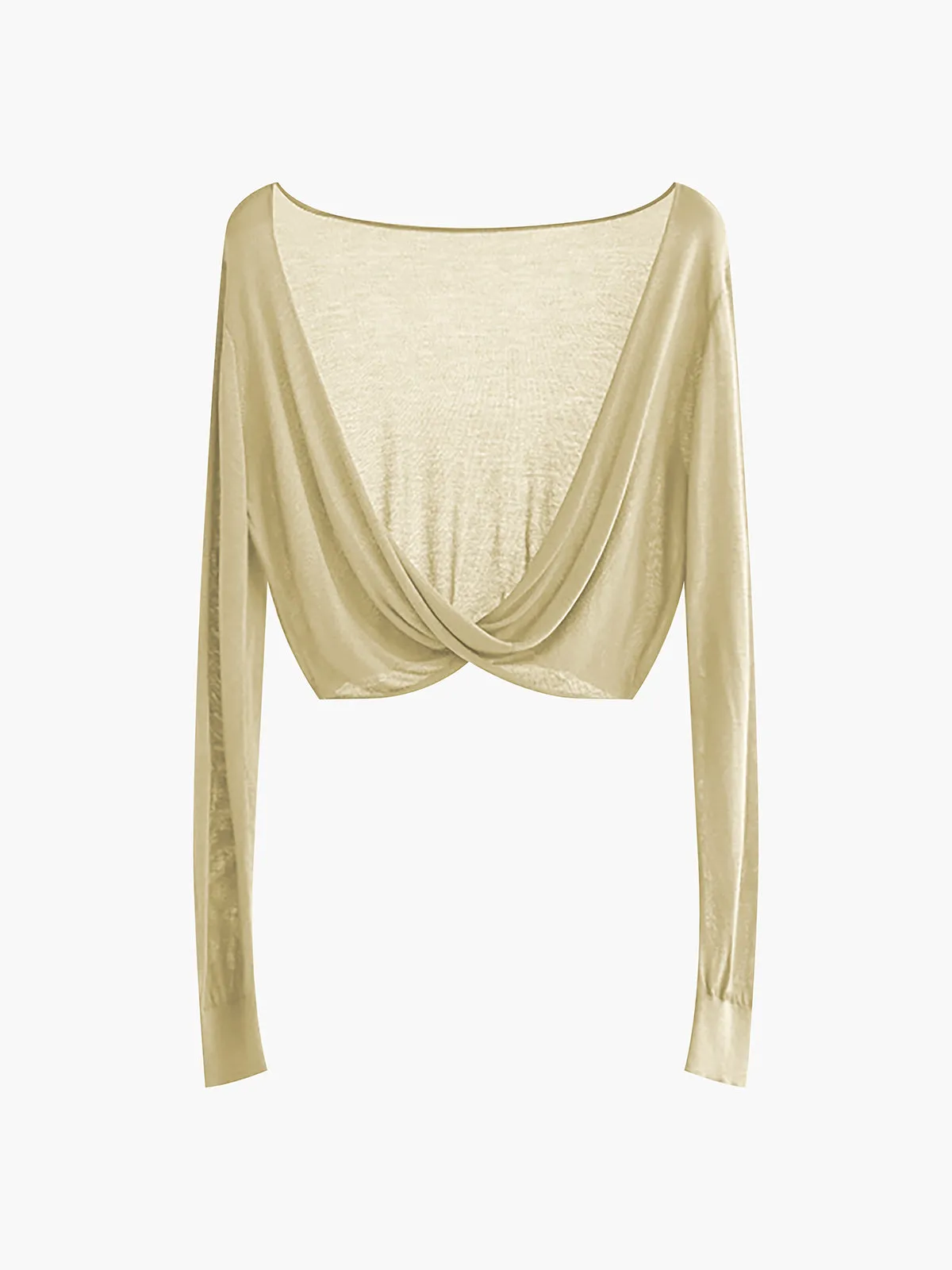 Twist Cover Up Trendy Crop Knit Top