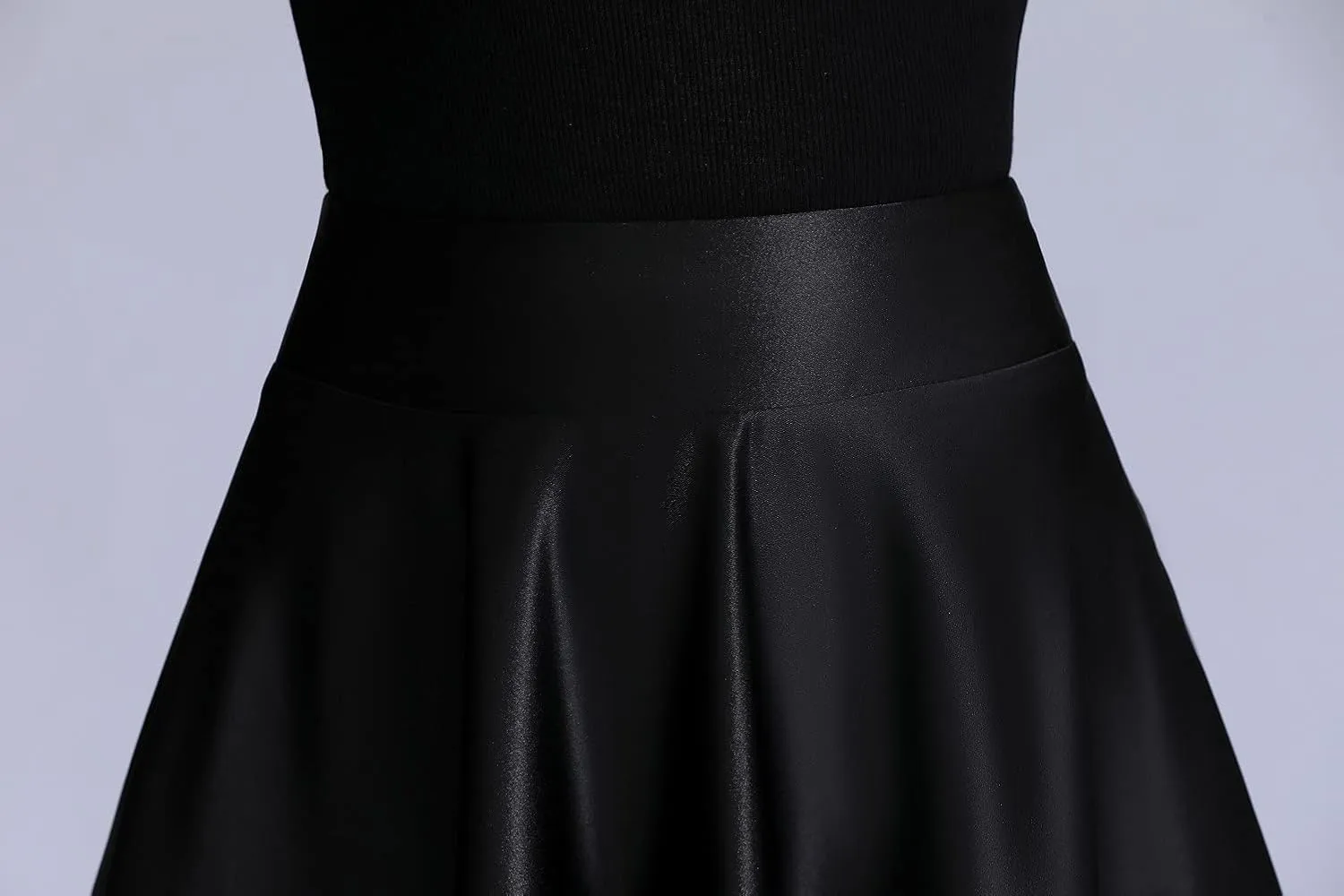 Women Long Satin Skirts A-Line Flared Maxi Skirts Floor Length Formal Prom Party Skirts with Pockets